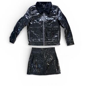 7 For All Mankind Shiny Black Blazer Jacket